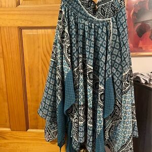 Magic Asymmetrical Blue and Black Skirt